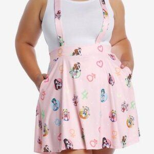 Hot Topic Sailor Moon Symbols Suspender Skirt in Pink Size X-Large